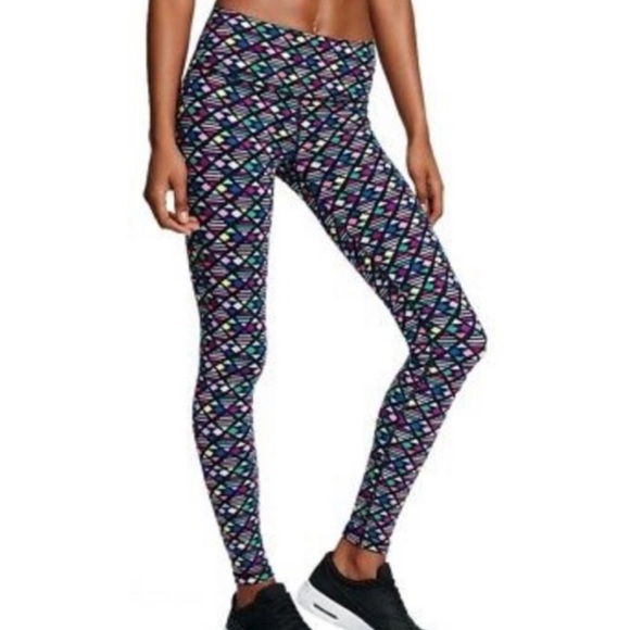 Victoria’s Secret Sport Multicolor Diamond Print Cropped Knockout Legging - Picture 2 of 13
